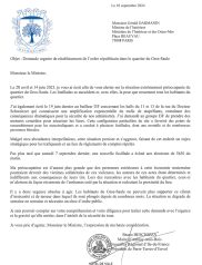 Demande de rétablissement de l'ordre républicain dans le quartier Gros Saule, adressée à M. Darmanin Ministre de l'intérieur par Bruno Beschizza, maire d'Aulnay-sous-Bois